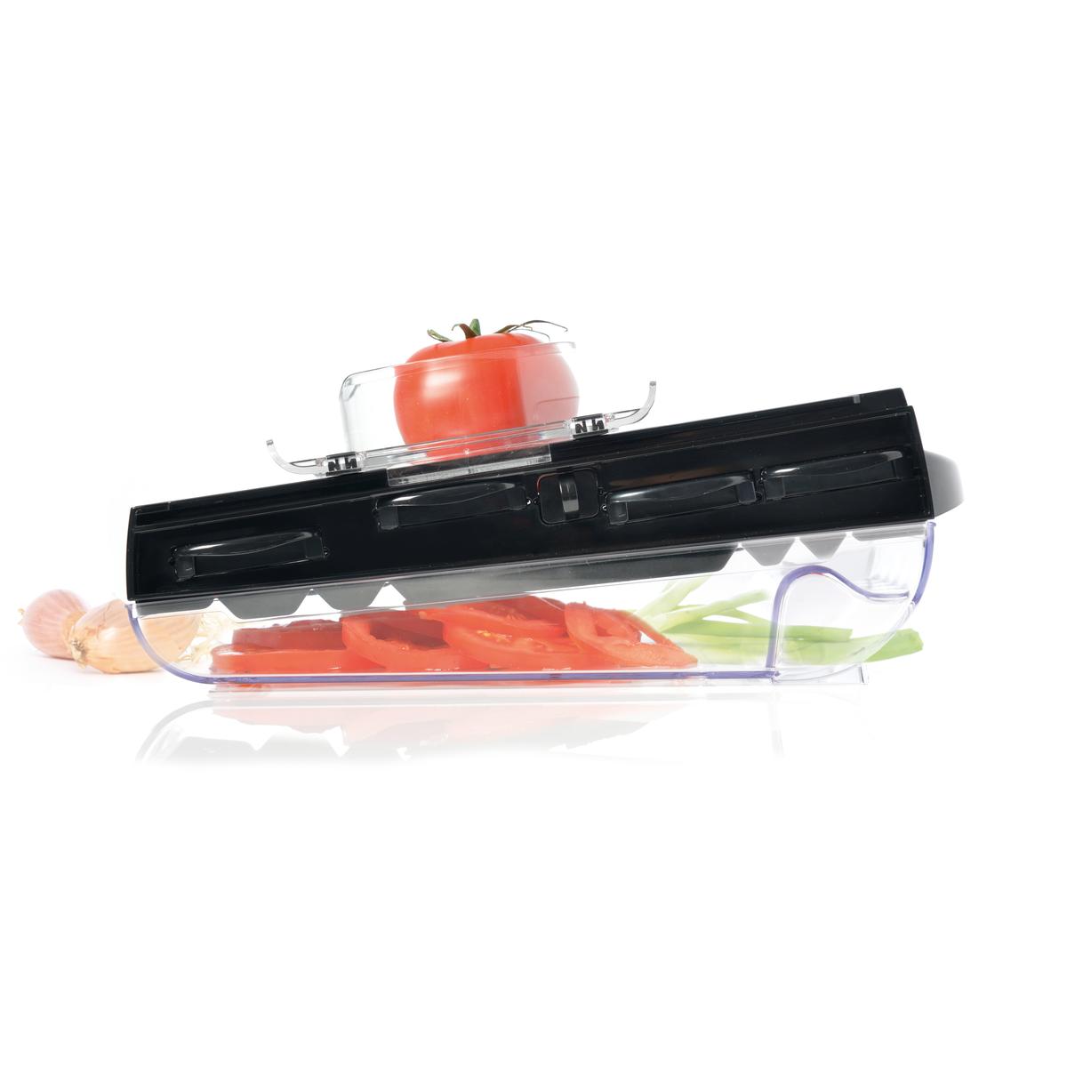 3485990210801 - Mastrad - Mandoline v avec reservoir - noir