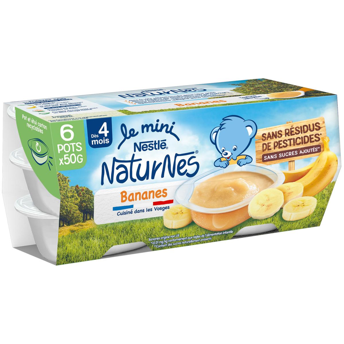 8445291101401 - Nestlé - Naturnes - Mini Banane Coupelles Bébé Dès 4 mois