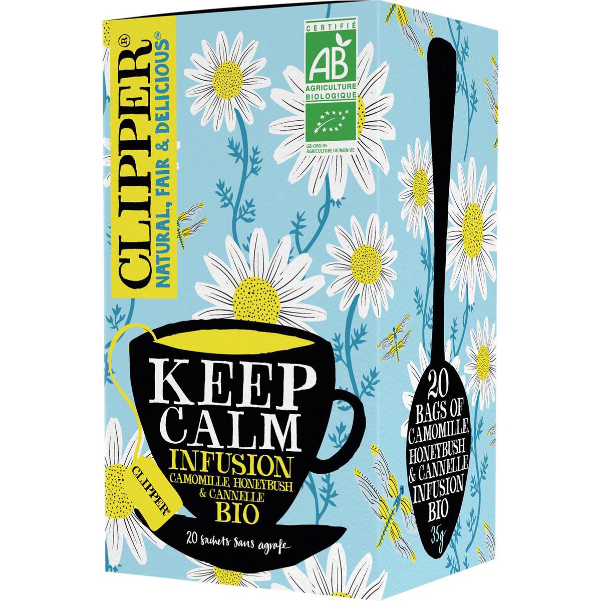 Clipper Infusion Keep Calm Camomille Honeybush Cannelle Bio - 20 sachets