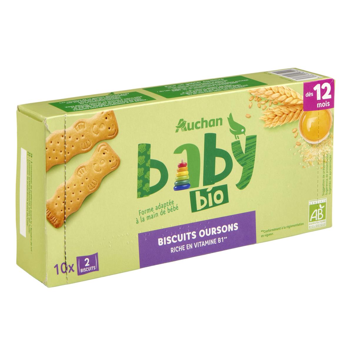 3596710477401 - Auchan Baby Bio - Mon petit goûter biscuits bio Bébé dès 12 mois