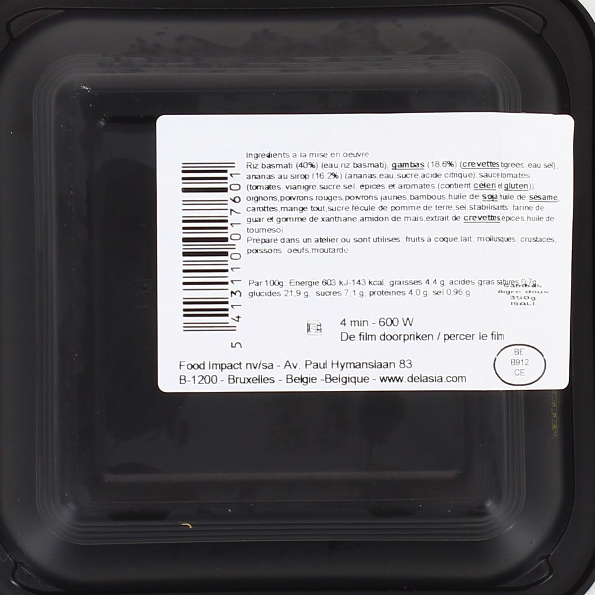 5413110017601 - Isali - Gambas Aigre Doux et Riz