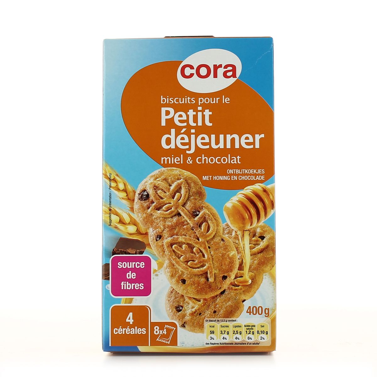 Livraison A Domicile Cora Biscuits Petit Dejeuner Miel Et Chocolat 400g