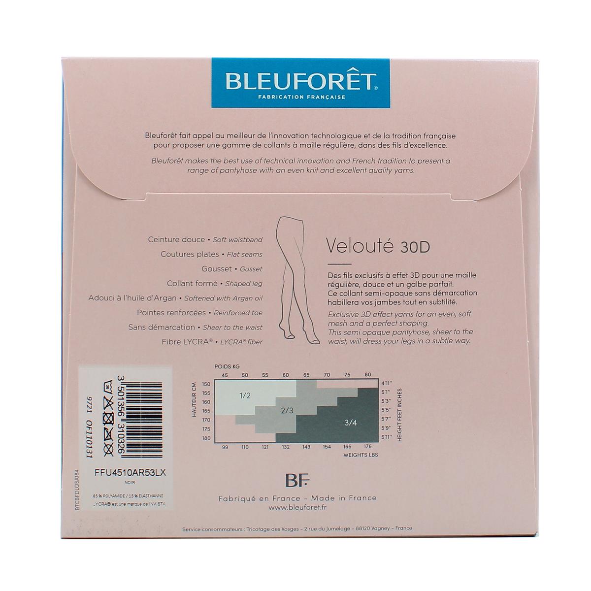3501356310302 - Bleuforêt - Collant semi opaque Losange Noir 30D