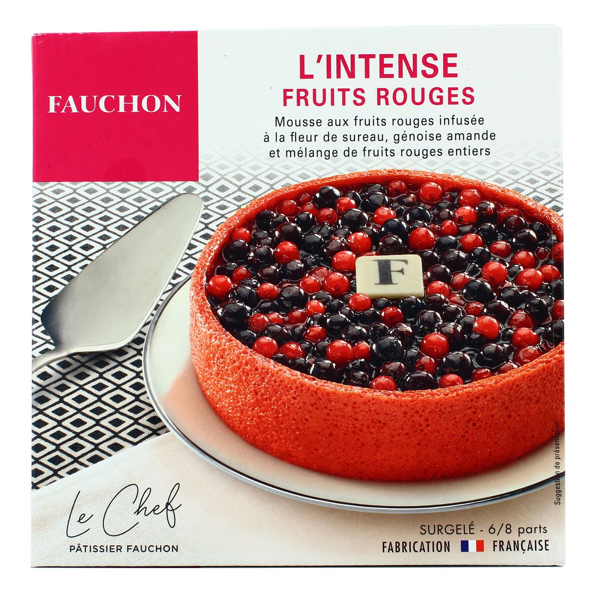 Fauchon Entremets L Intense Fruits Rouges Mousse De Fruits Rouges Avec Pointe De Fleur De Sureau Biscuit Joconde 6 8 Parts