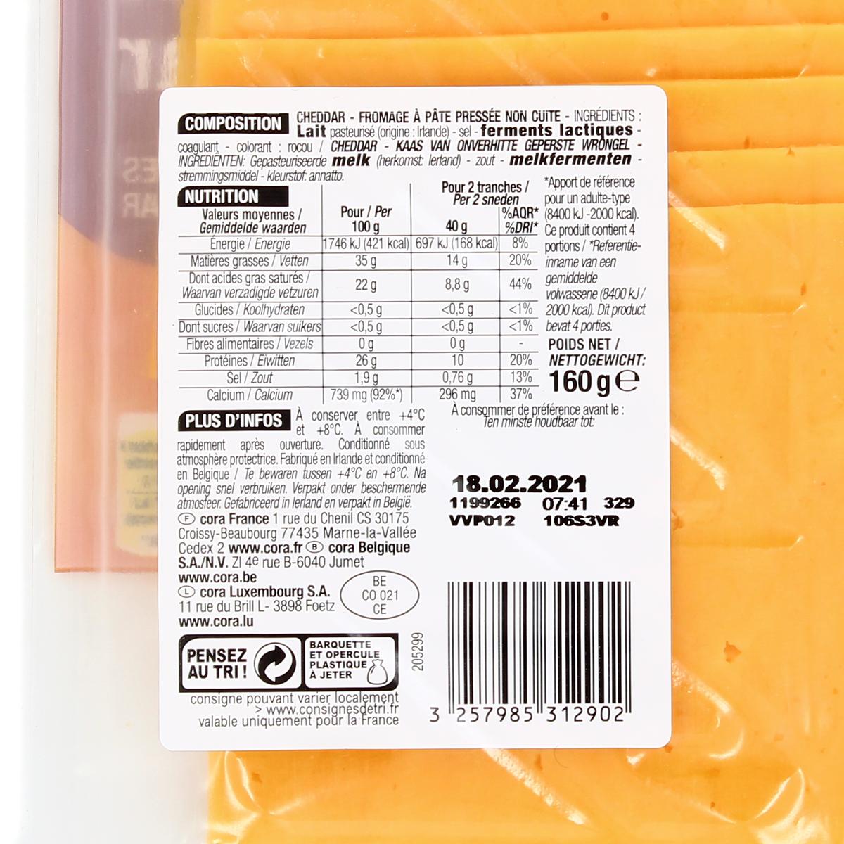 3257985312902 - Cora - Tranchettes de Cheddar