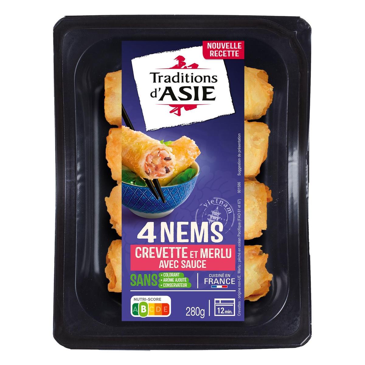 3366760015102 - Traditions d'Asie - Nems Crevette et Merlu Avec Sauce 