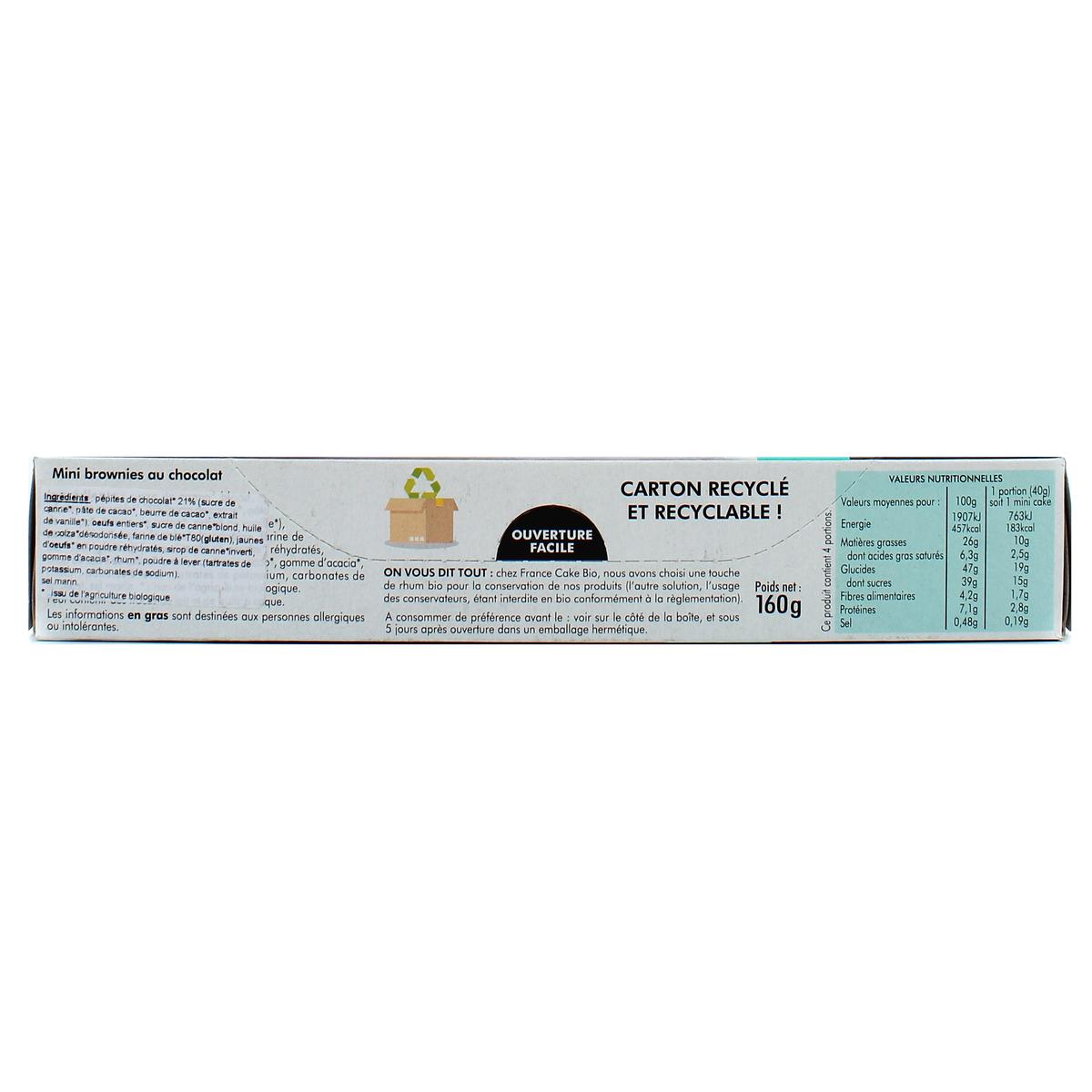 3517472416002 - France Cake Tradition - 4 Mini Brownies au chocolat bio