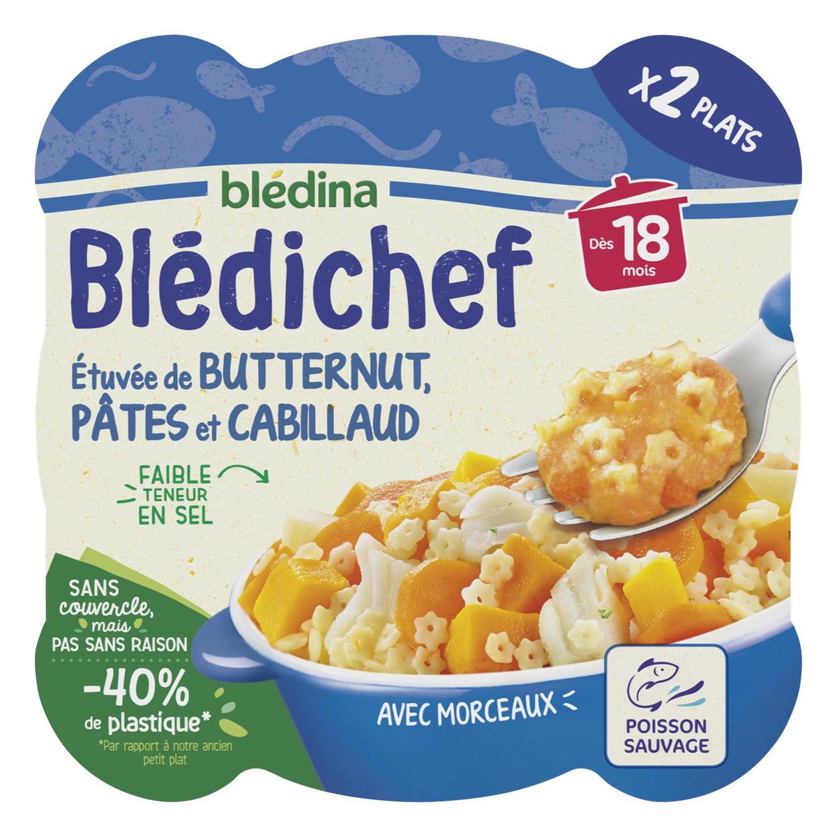 Blédina - Blédichef - Repas Bébé 12 Mois - 9 Plats Purée Epinards