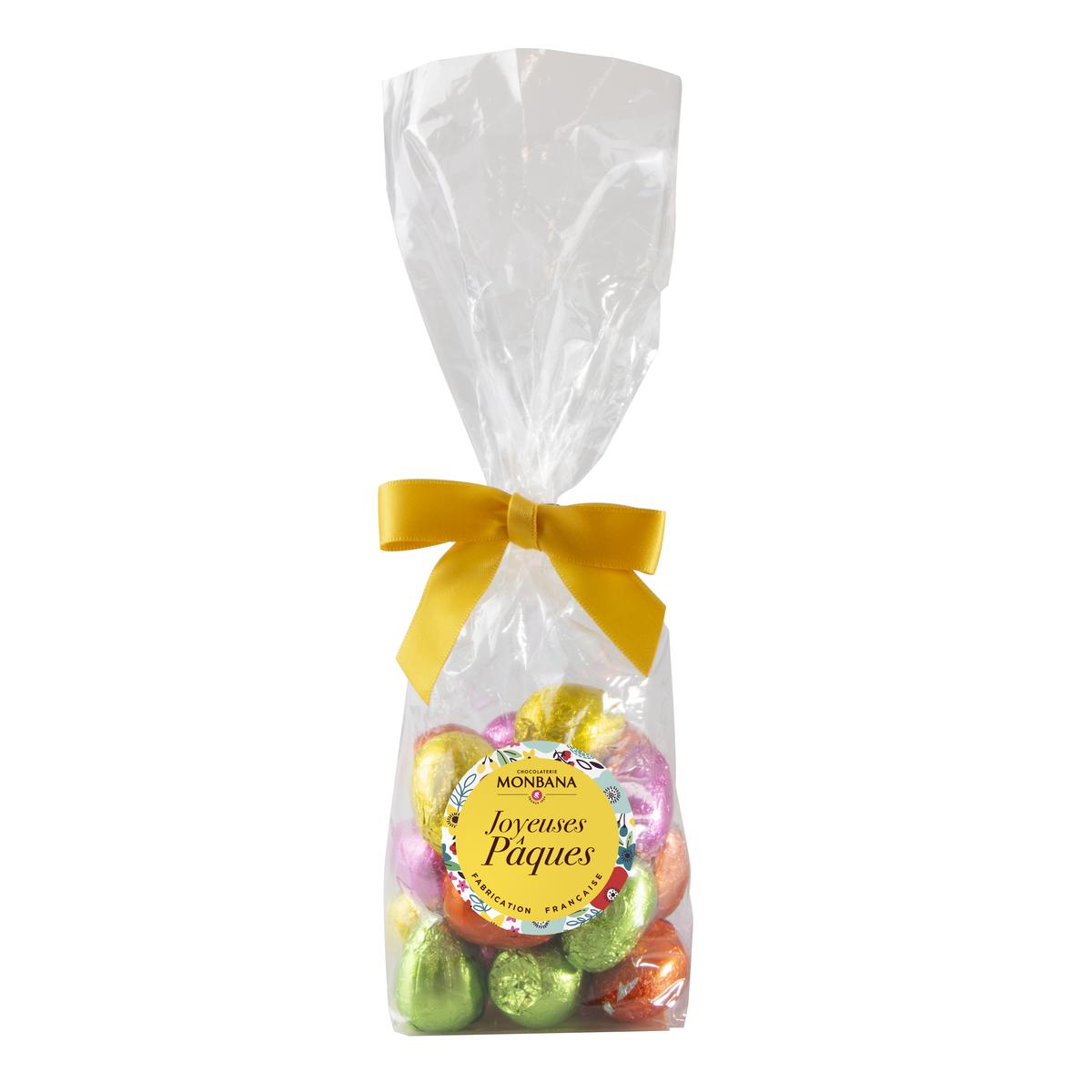 3474341100403 - Chocolaterie Monbana - Sachet d'oeufs en chocolat fourrés au praliné