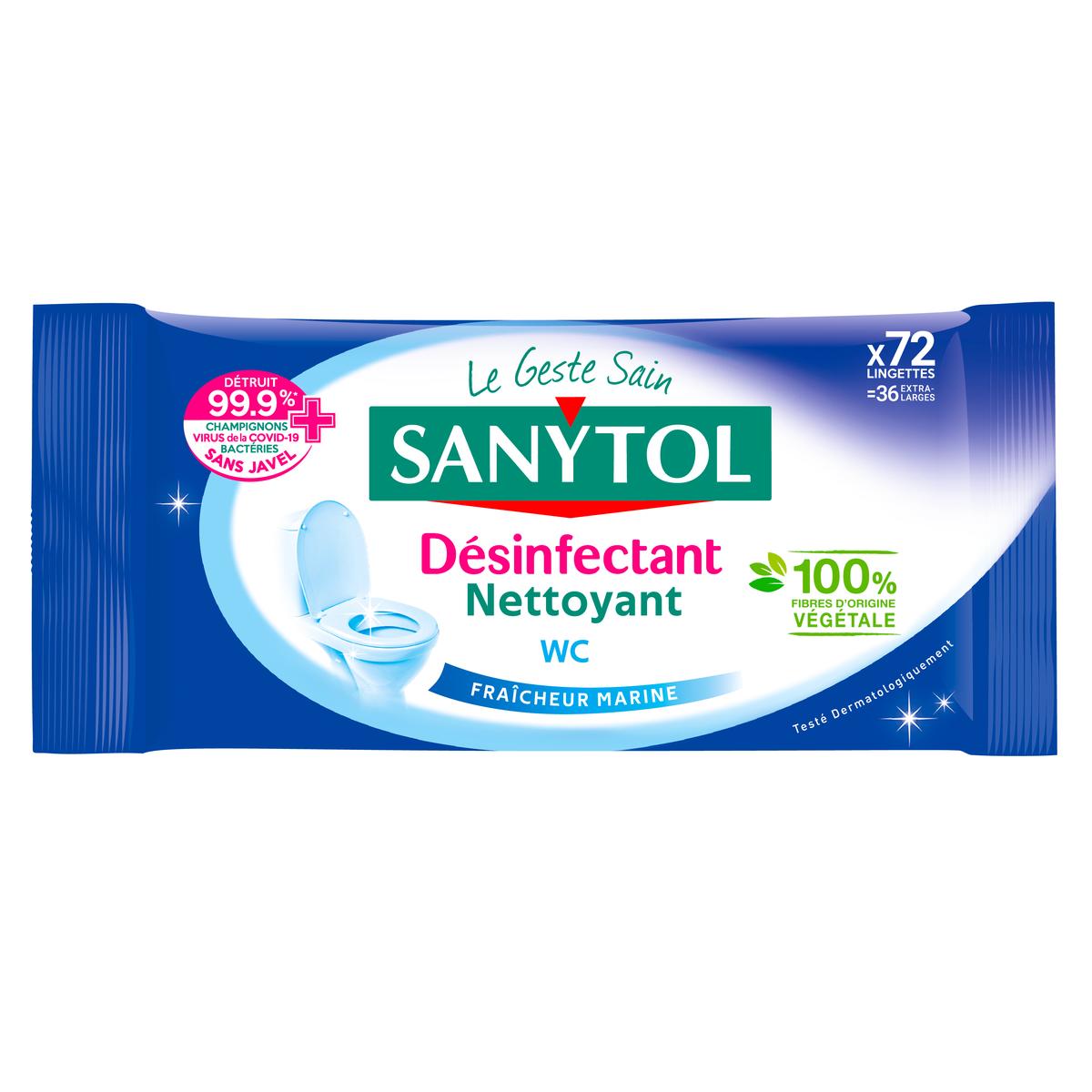 Achat / Vente Sanytol Lingettes désinfectantes WC marine, 60 lingettes