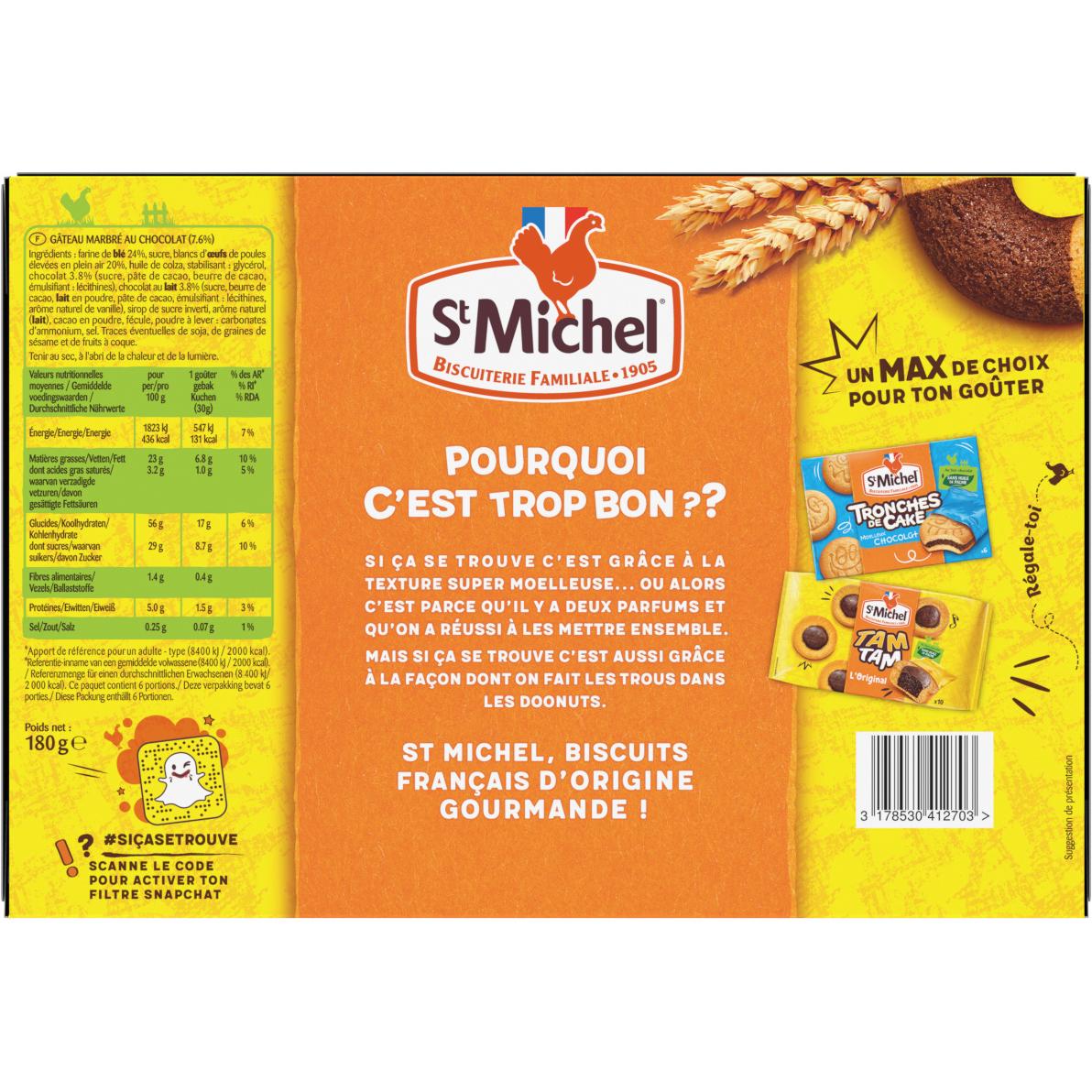3178530412703 - St Michel - Doonut marbré au chocolat x6