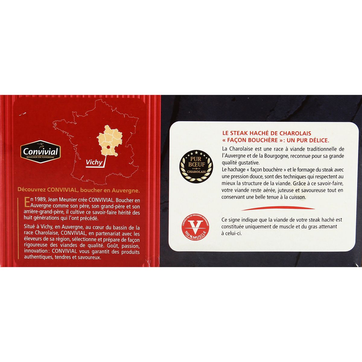 3463490012903 - Convivial - Steaks hachés de Charolais pur boeuf 15%mg