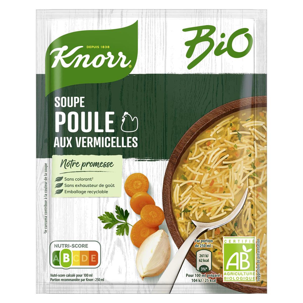 Knorr Soupe Déshydratée Chinoise Nouilles et Champignons Noirs Sachet 69g 2  Portions - 69 g