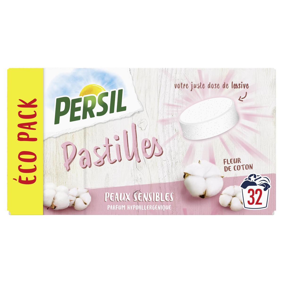 Persil Lessive pastilles peaux sensibles hypoallergénique, 32 pièces