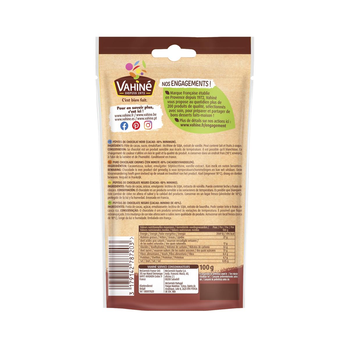 3179142787203 - Vahine - Pépites de chocolat noir maxi