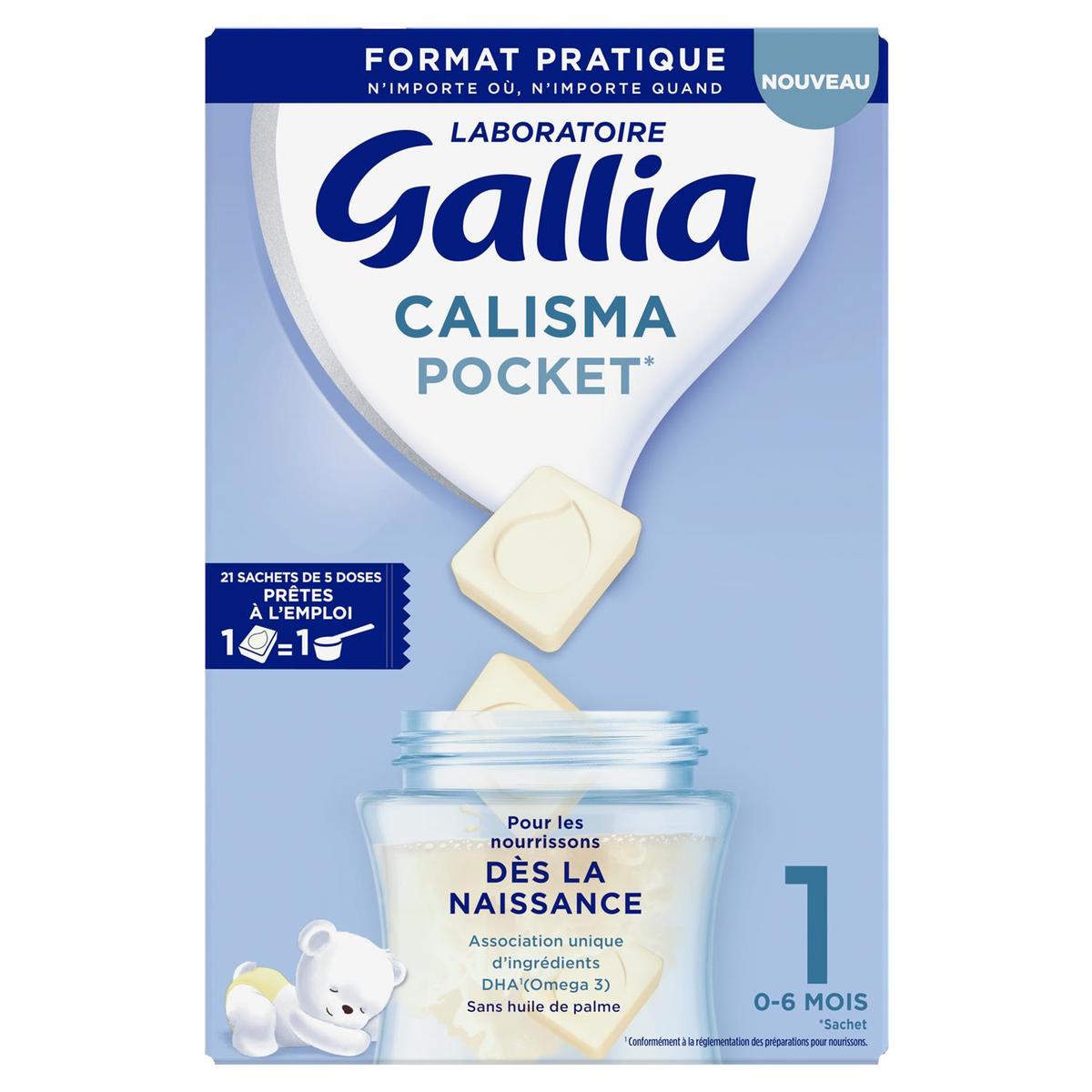 Gallia Lait bébé en poudre Calisma Pocket 1er âge, Dès la naissance