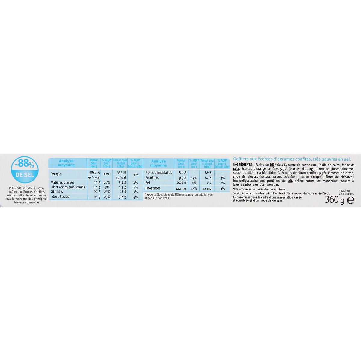 3251491787803 - Gerblé Teneur Réduite - 20 Goûters aux écorces confites -35% de sucres en moins