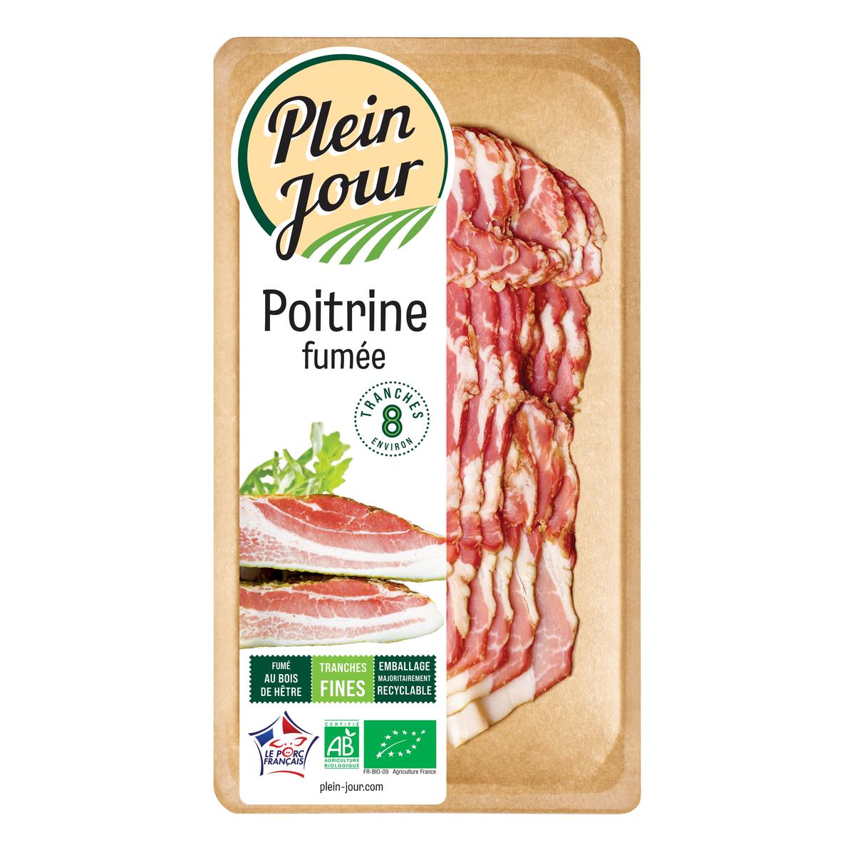 3701363300604 - Plein Jour - Poitrine Fumée au Bois de Hêtre, Bio