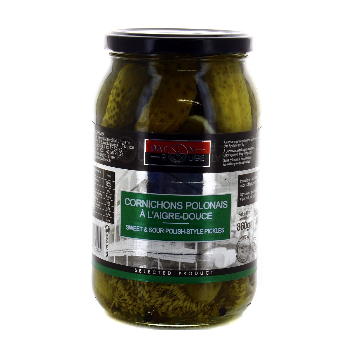 Livraison à domicile Baton rouge Cornichons Polonais au sel, 490g