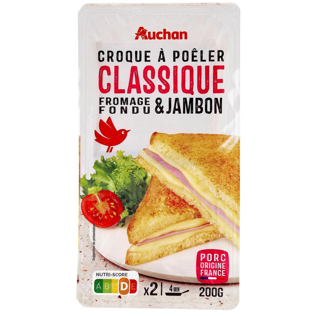3596710532704 - Auchan - Croque à Poêler Classique Fromage et Jambon
