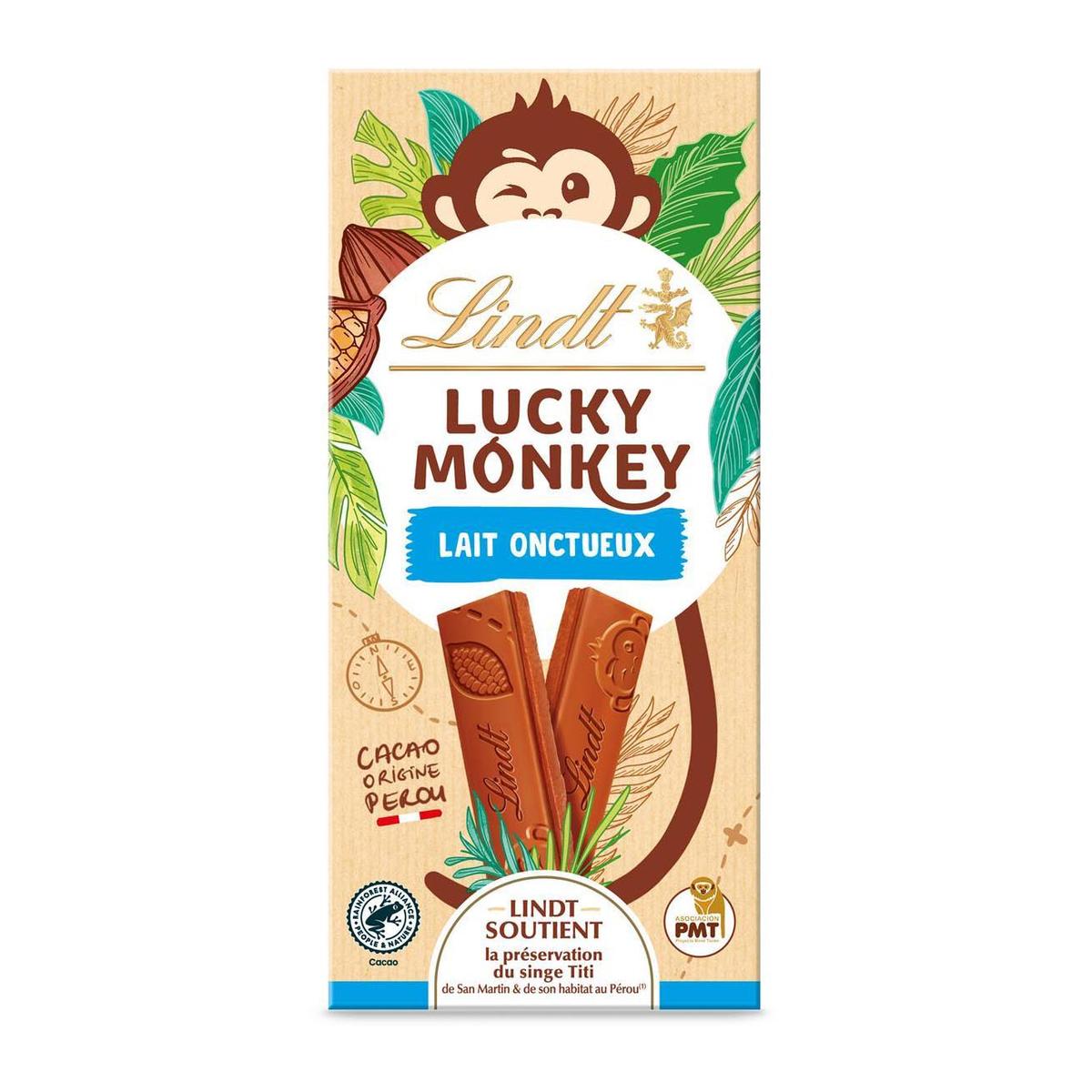 3046920014304 - Lindt - Chocolat au Lait Onctueux Lucky Monkey
