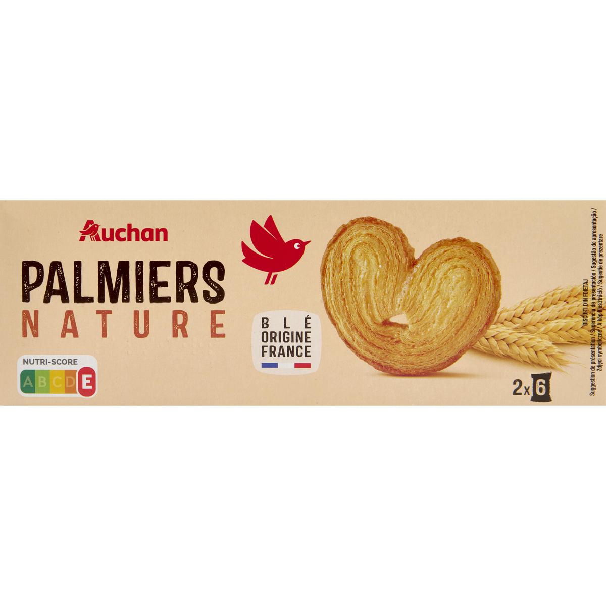 3254560035904 - Auchan - Palmiers nature biscuits feuilletés