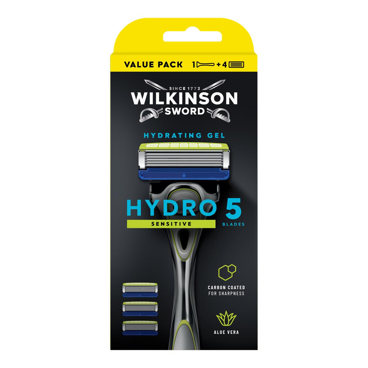 4027800216604 - Wilkinson - Rasoir + 4 Lames Avec Gel Protectrice Sensitive Hydro 5
