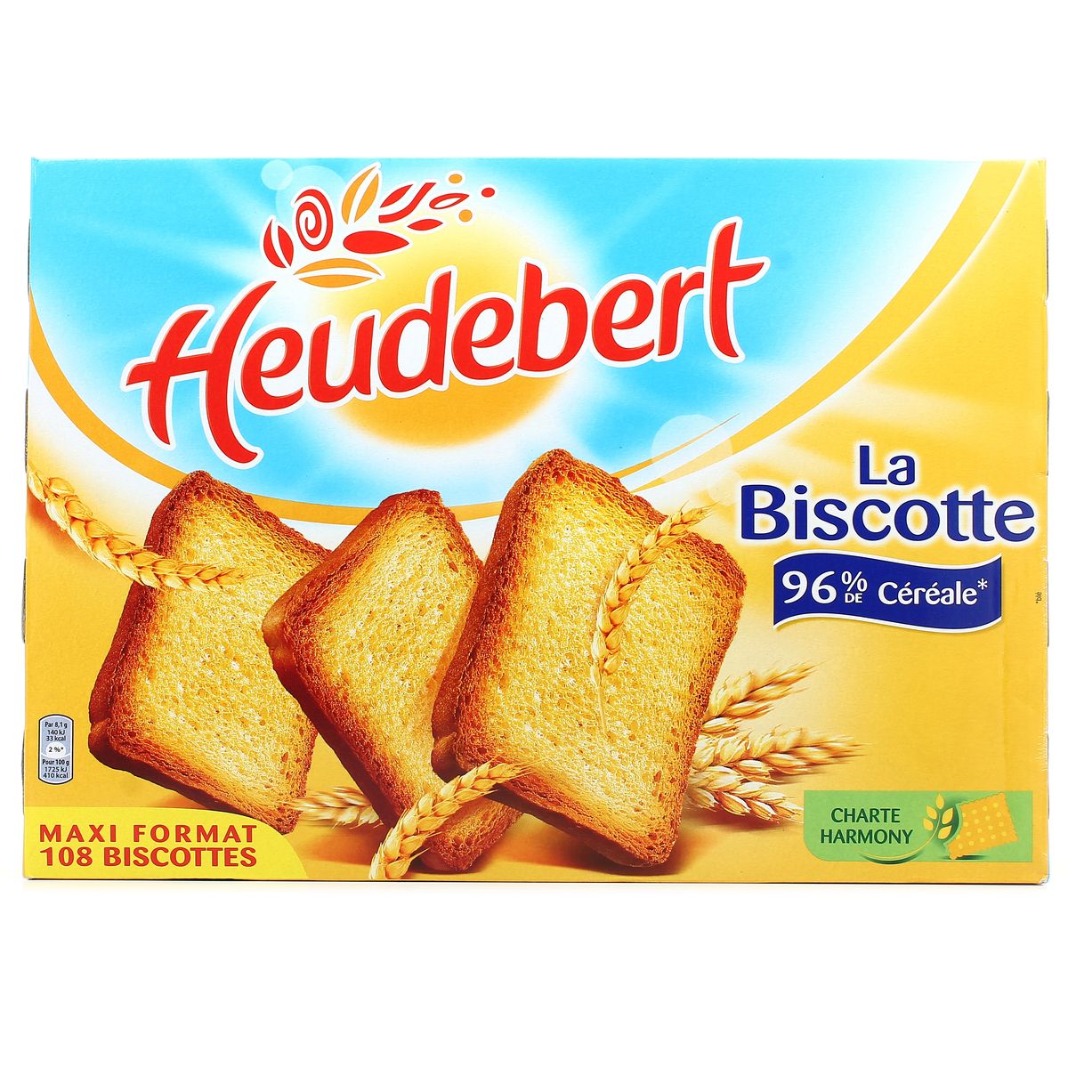 Biscotte à la farine de blé complet, Heudebert (2 x 16, 280 g)