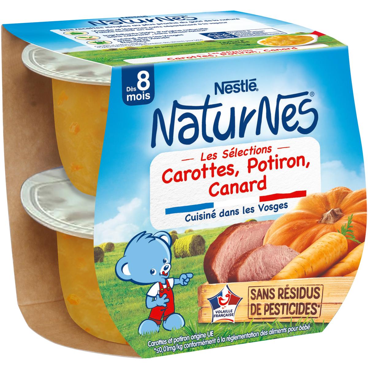 7613035447004 - Nestlé - Naturnes - Carottes, Potiron, Canard Bol Bébé Dès 8 mois