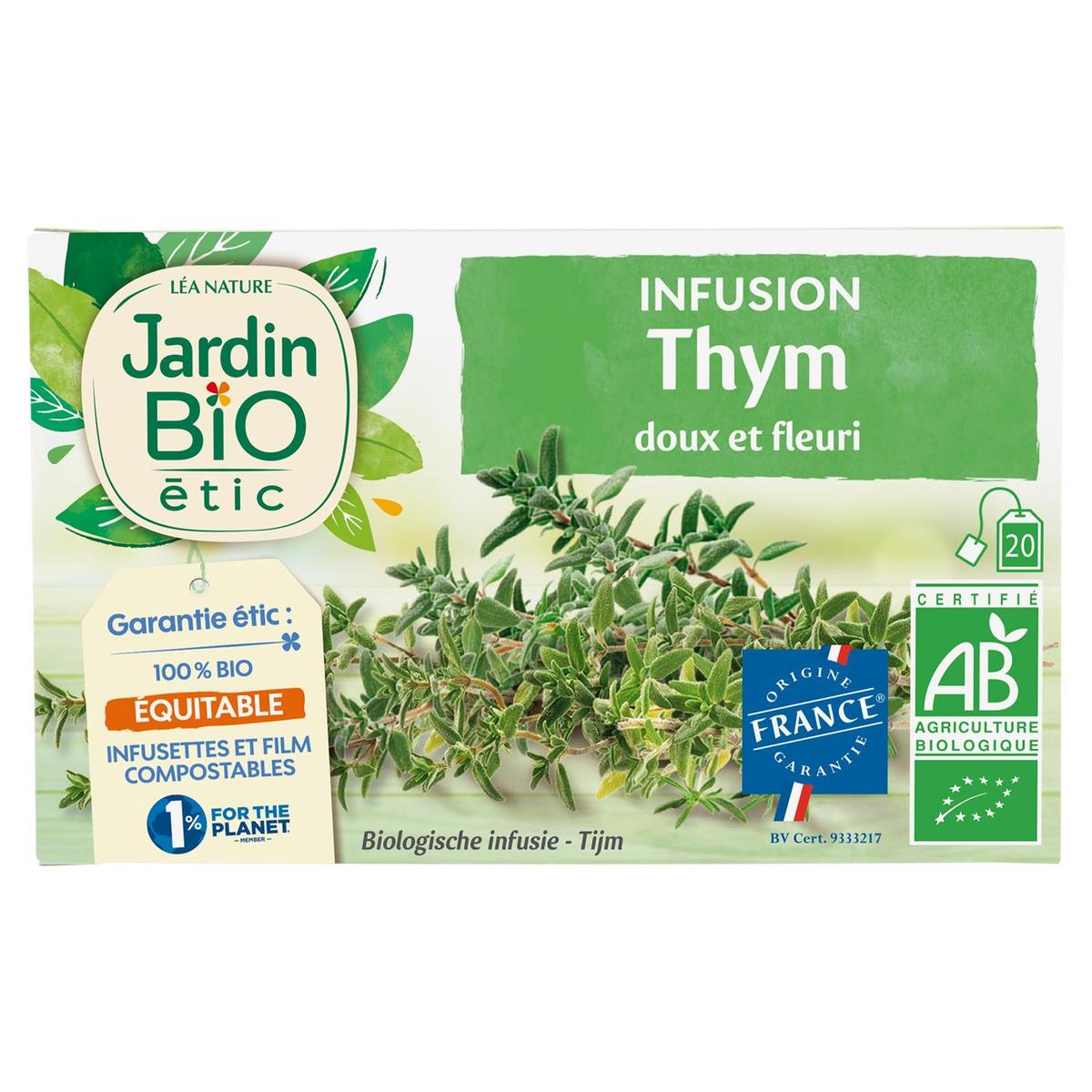 3760020507404 - Jardin Bio Etic - Infusion Thym Bio - 20 sachets