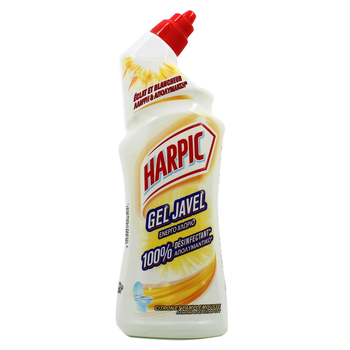Harpic Gel javel WC désinfectant Citron et Pamplemousse - Flacon de 750 ml  - Détergentsfavorable à acheter dans notre magasin