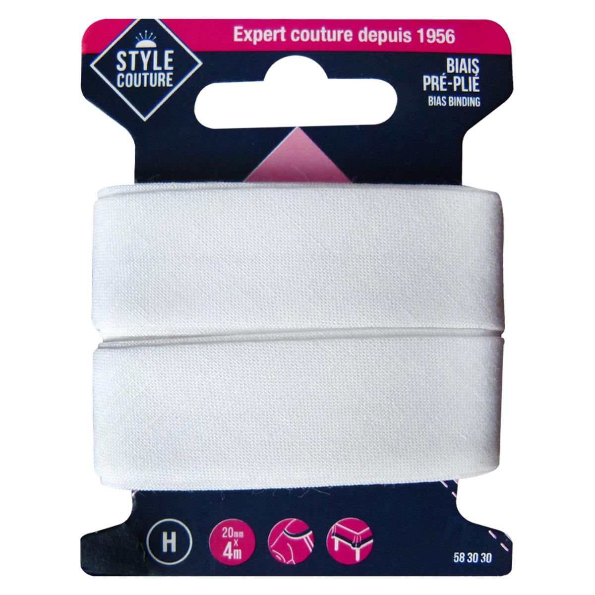 3040695830305 - Style couture - Biais blanc 20mmx4m