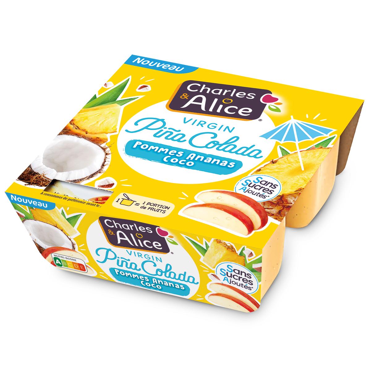3297760080305 - Charles et Alice - Compote virgin Pina Colada sans sucre ajouté