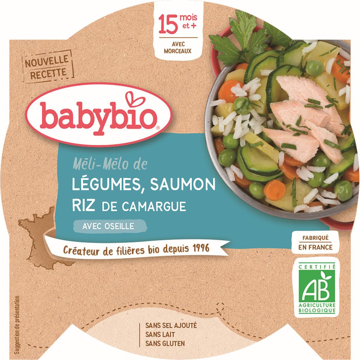 Achat Babybio Meli Melo De Legumes Au Saumon Riz Bio Des 15 Mois 260g