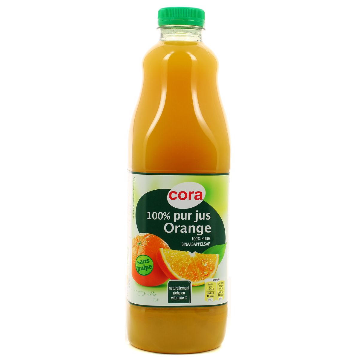 Promotion Cora Pur jus d'orange, Lot de 6 bouteilles en verre de 1L