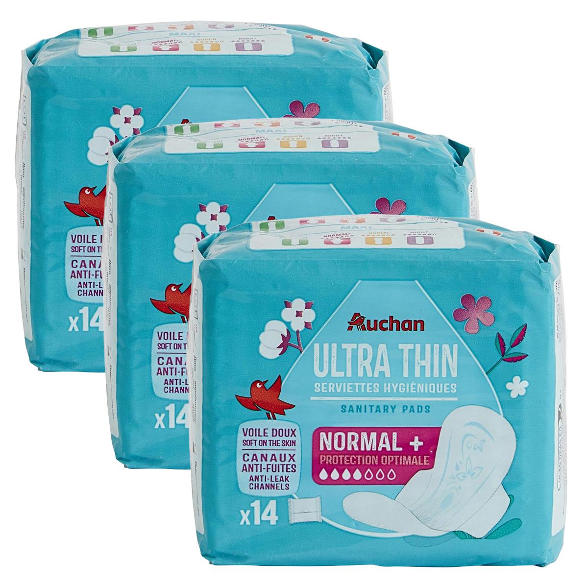 2050000407505 - Auchan - Serviettes hygiéniques avec ailettes regular
