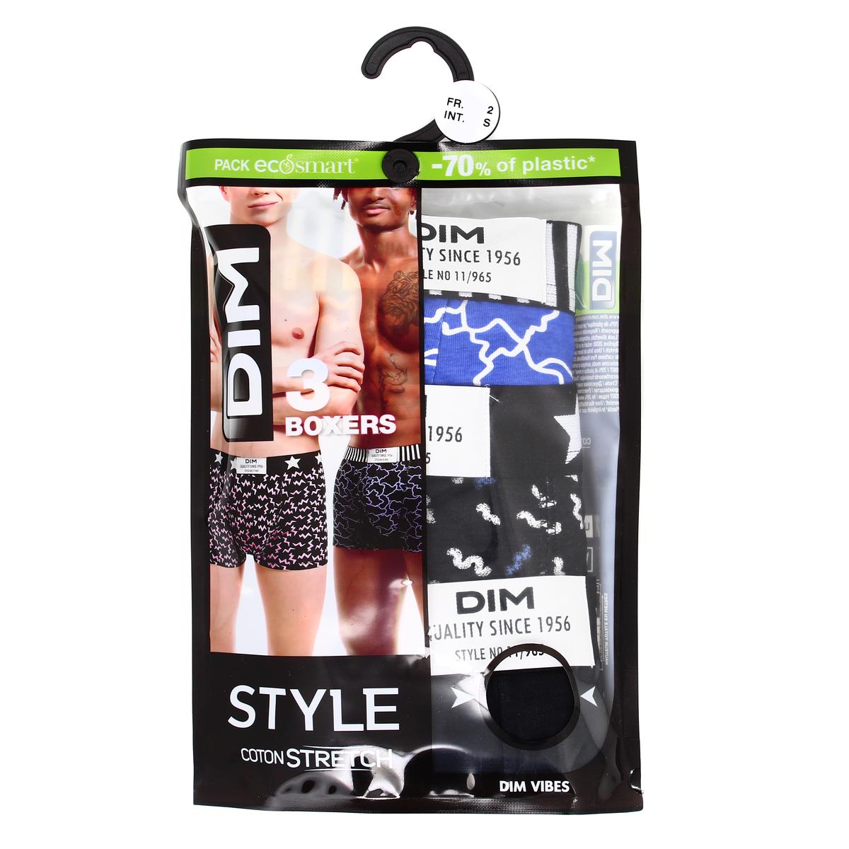 3610862710206 - Dim - Boxers homme motifs Nuages Bleu Noir
