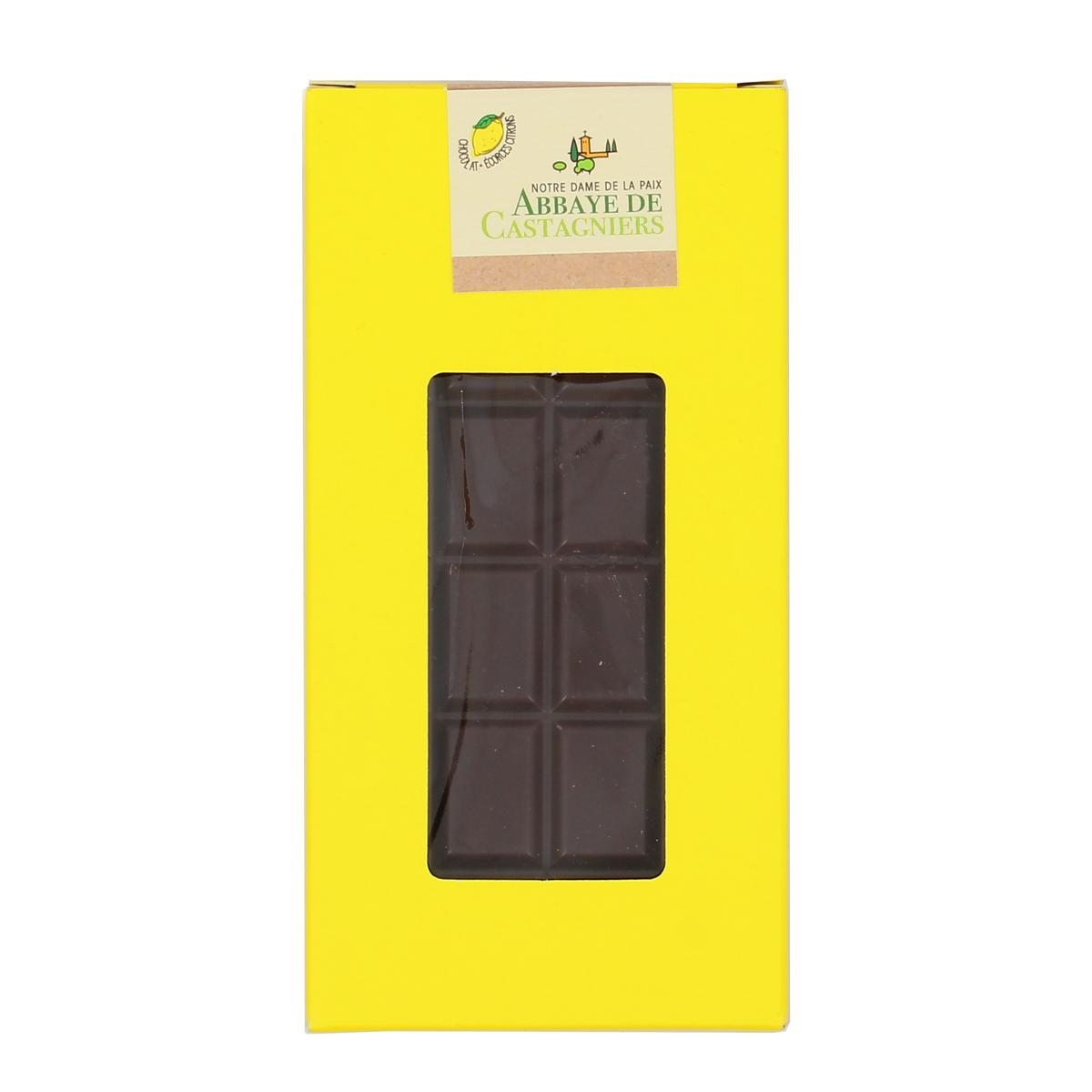 3760006120306 - Abbaye Notre Dame de Castagniers - Chocolat Noir 55% aux écorces de citron