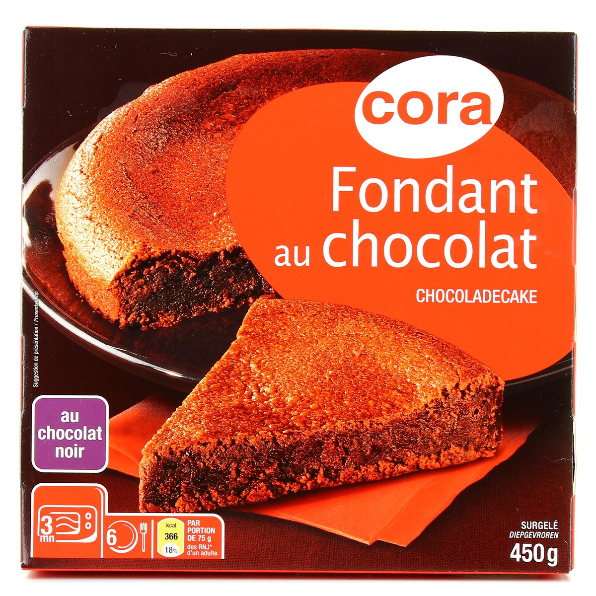 Livraison A Domicile Cora Fondant Au Chocolat Noir 450g