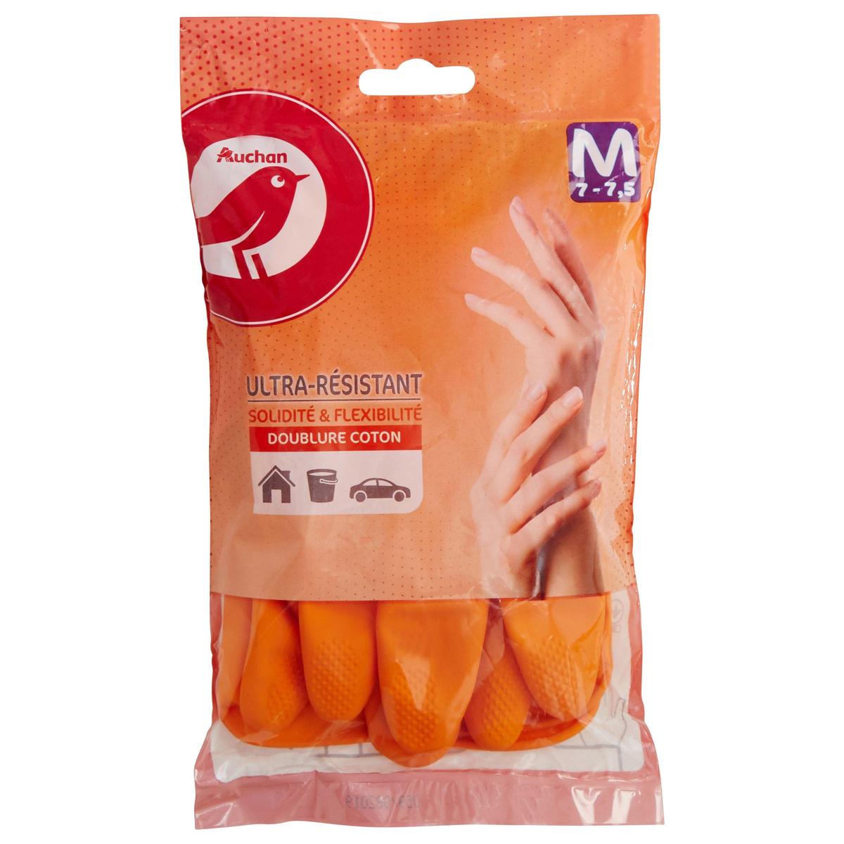 3245678133606 - Auchan - Gants de ménage ultra-résistant doublure coton taille M