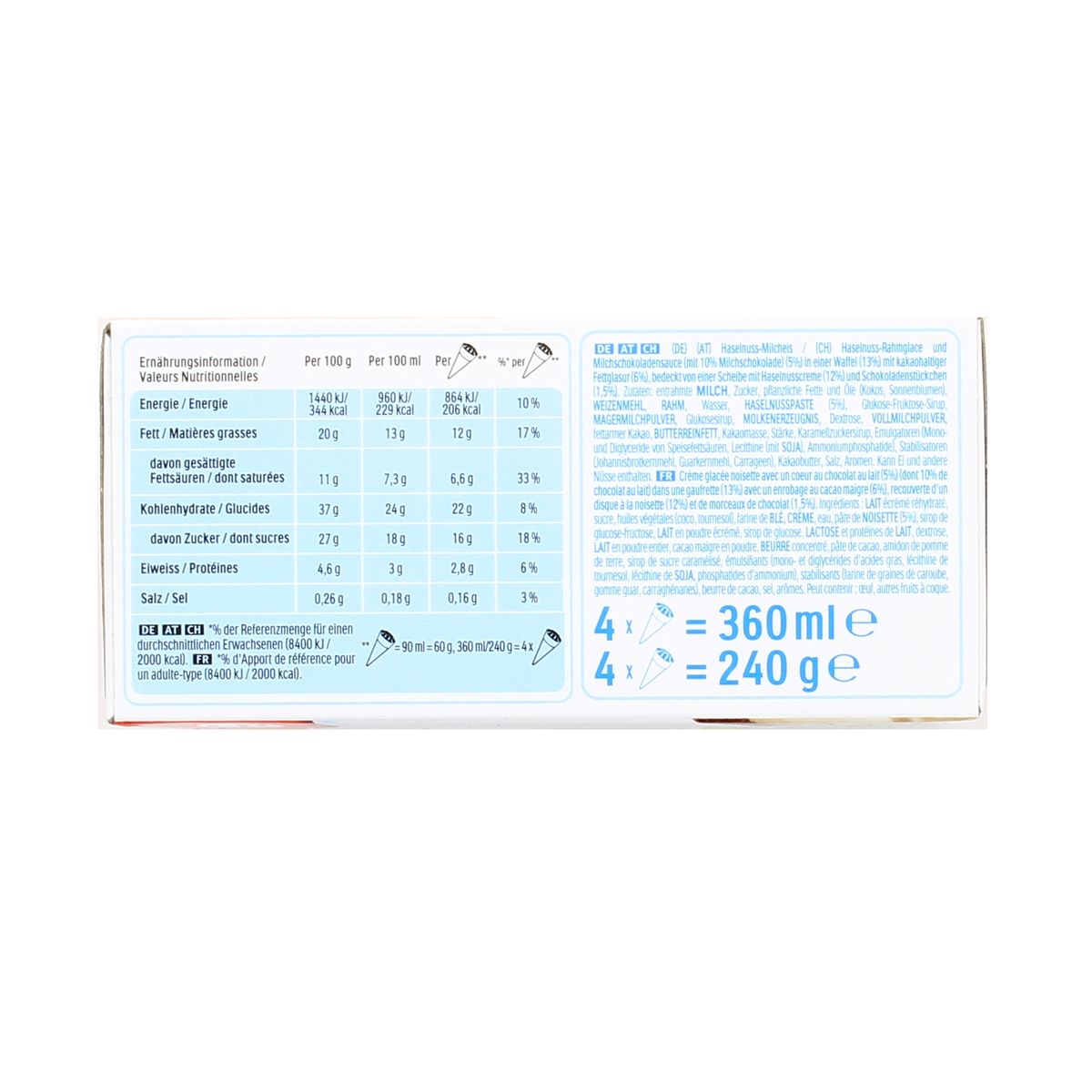 8714100896006 - Kinder - 4 Cônes Ice Cream Bueno 4x90ml