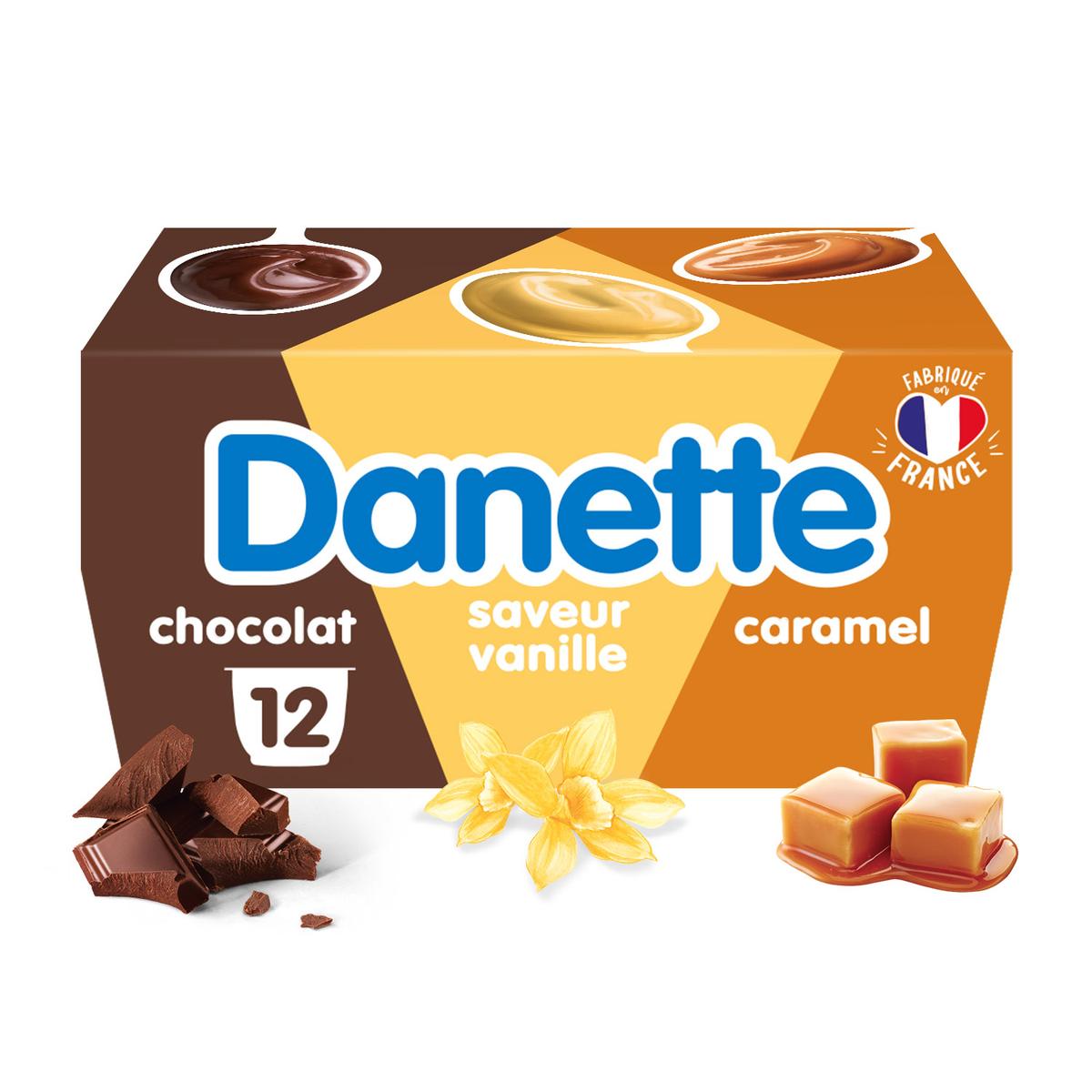 Achat / Vente Danette Crème dessert chocolat caramel vanille, 12x115g