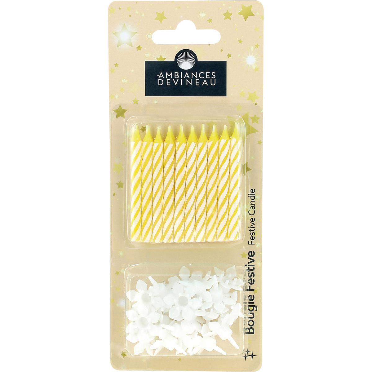 3482356828106 - Ambiances Devineau - Bougies anniversaire Jaunes