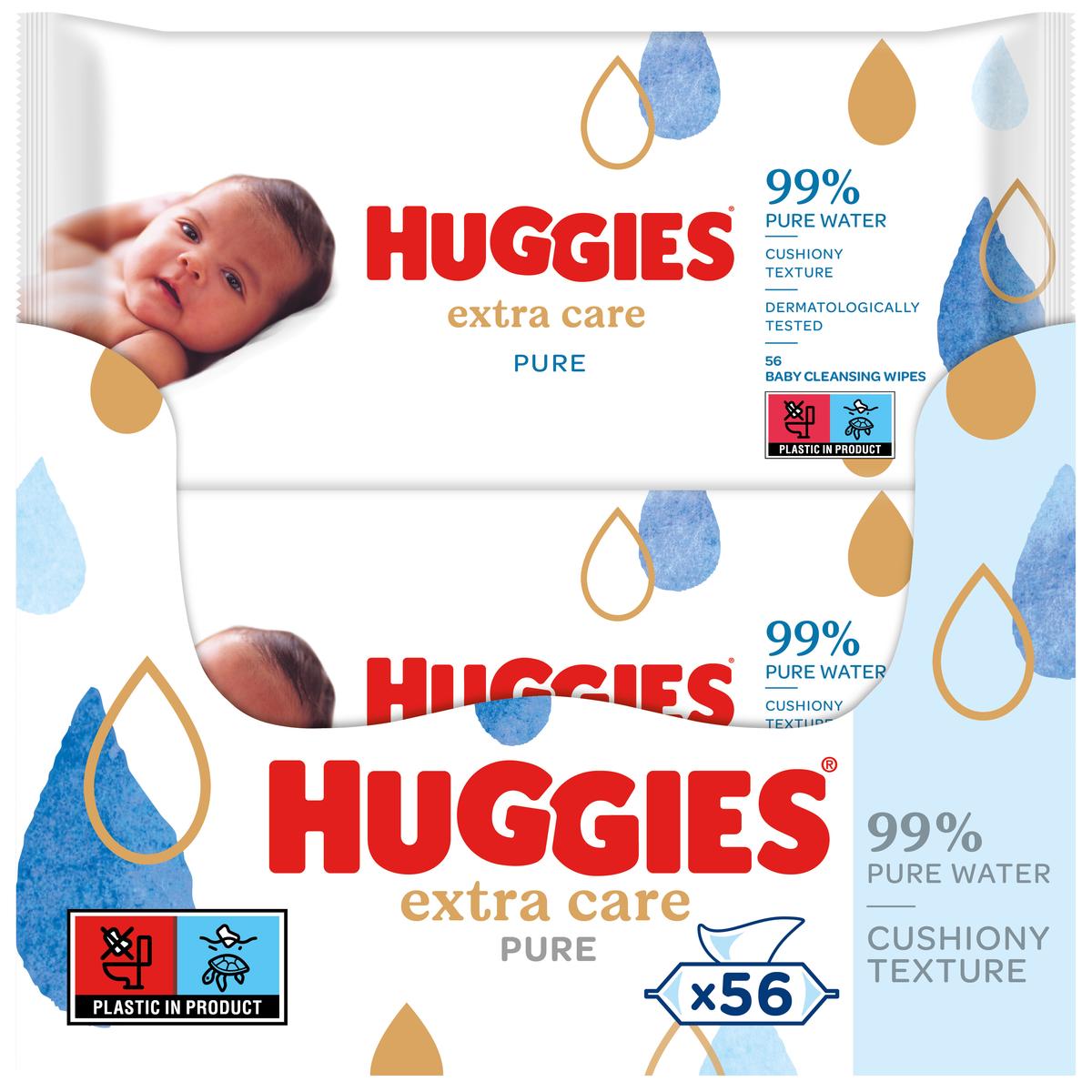 Huggies Lingettes Bébé Pure Extra Care 56 Pièces