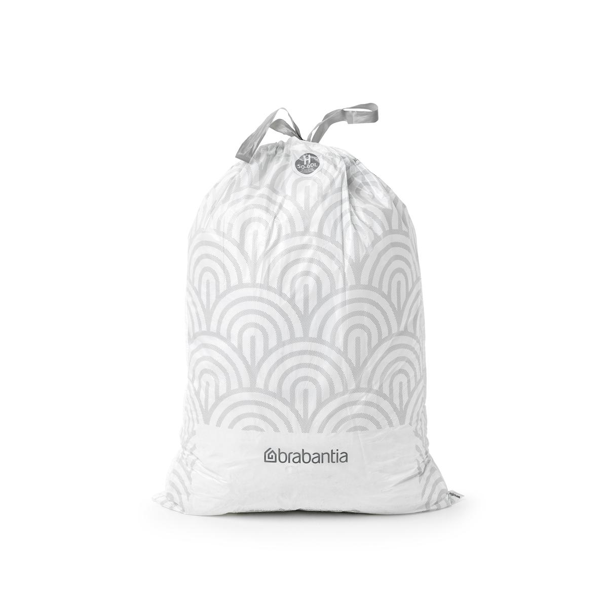 Brabantia Lot de 5 paquets de 10 sacs poubelle extra résistants - Taille H  50-60 L, Plastique, 50-60L