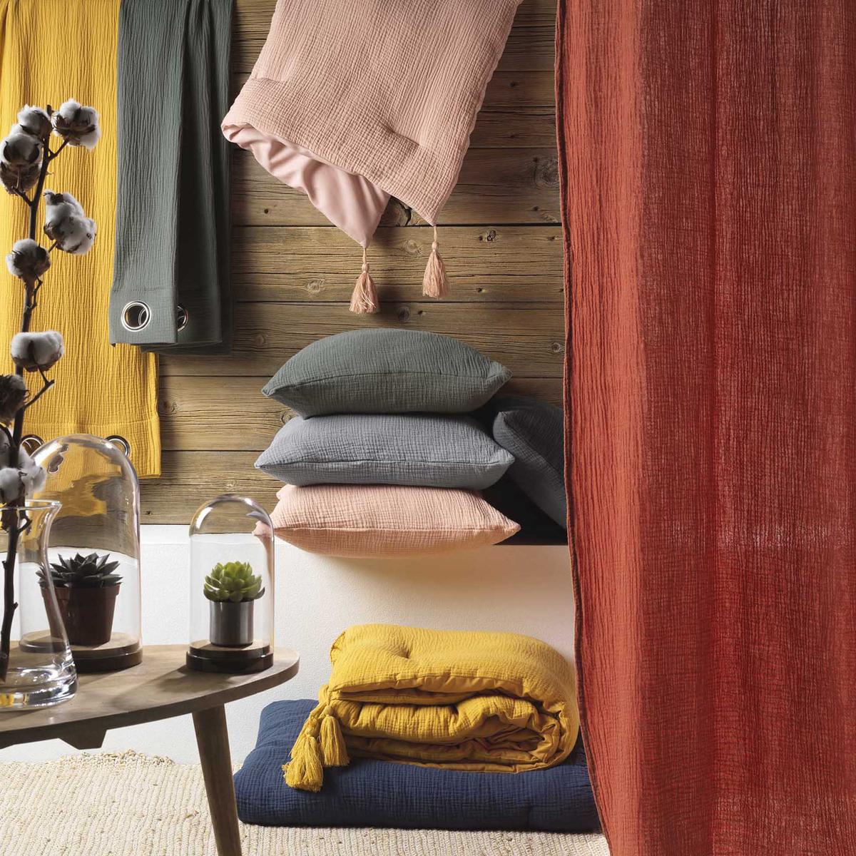 3574386448307 - Douceur D Interieur - Drap Housse En Gaze De Coton Sable