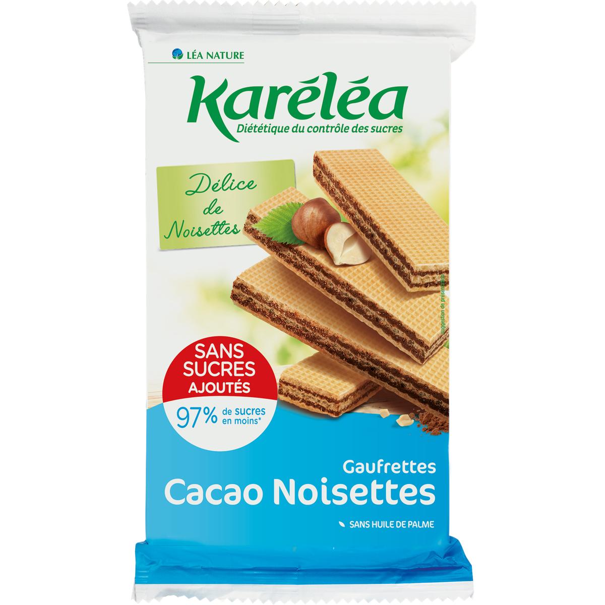 3760020509507 - Karéléa - Gaufrettes Cacao Noisettes Sans Sucres Ajoutés