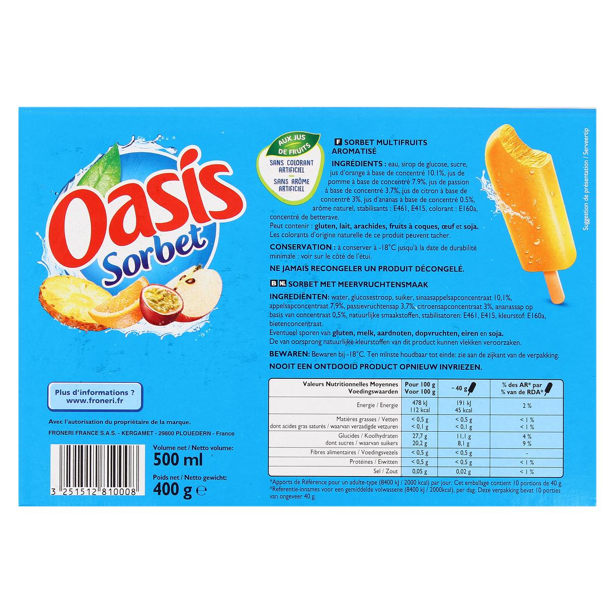Bâtonnet So Twist multifruits Oasis® 90 ml / 90 g - Grossiste
