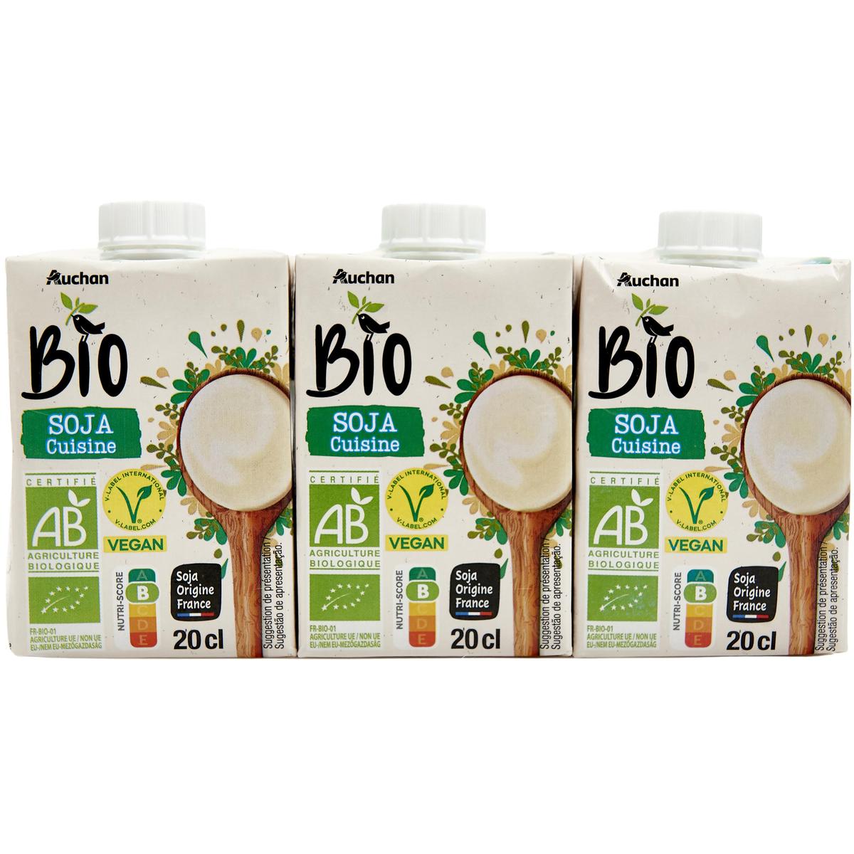3596710523108 - Auchan BIO - Soja cuisine Bio en brique