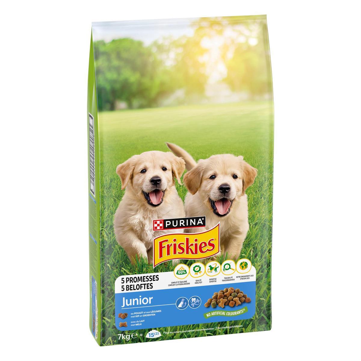 8445290976208 - Purina - Friskies - Croquettes Poulet Légumes avec du Lait Junior pour chiot